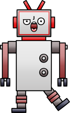 Bir insan tarafından çizilmiş bir robotun gölgelenmiş çizimi