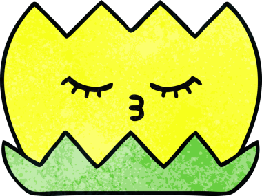 Bir insan tarafından çizilmiş nilüfer çiçeğinin retro grunge deseni.