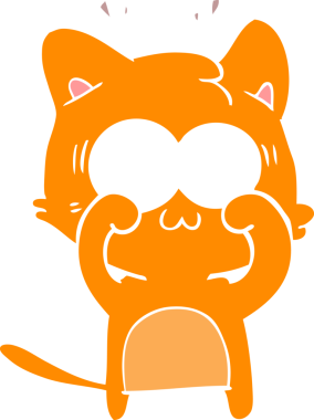 Bir insan tarafından çizilmiş düz renkli çizgi film.