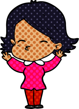 Bir insan tarafından çizilmiş karikatür kadın.