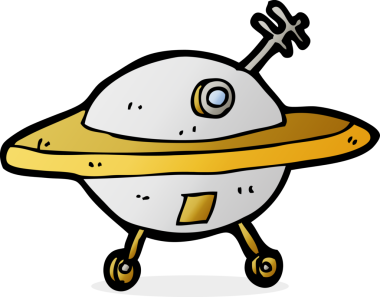 bir insan tarafından çizilmiş bir uçan daire.