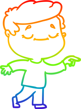 Gökkuşağının gradyan çizimi bir insan tarafından çizilmiş barışçıl bir adamın çizimi.