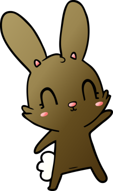 Bir insan tarafından çizilmiş şirin çizgi film tavşanı.