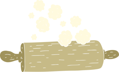 Bir insan tarafından çizilen merdanenin düz renk çizimi