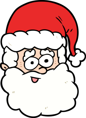 Bir insan tarafından çizilmiş Noel Baba çizgi filmi.