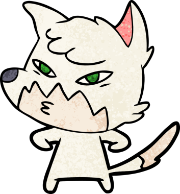 Bir insan tarafından çizilmiş akıllı çizgi film tilkisi.