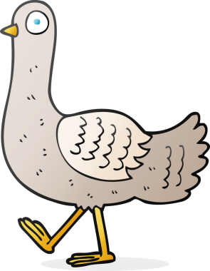 Bir insan tarafından çizilmiş serbest çizim güvercin.