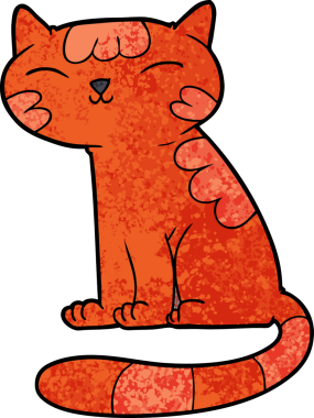 Bir insan tarafından çizilmiş çizgi film kedisi.