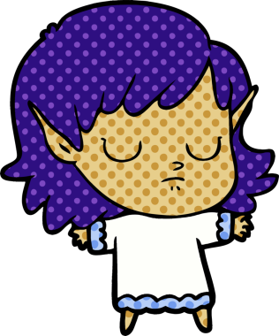 Bir insan tarafından çizilmiş bir elf kızı.