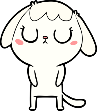 Bir insan tarafından çizilmiş şirin bir çizgi film köpeği.