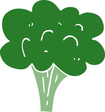 Bir insan tarafından çizilmiş karalama brokoli sapı.