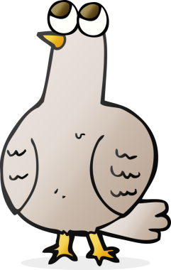 Bir insan tarafından çizilmiş serbest çizgi film kuşu.