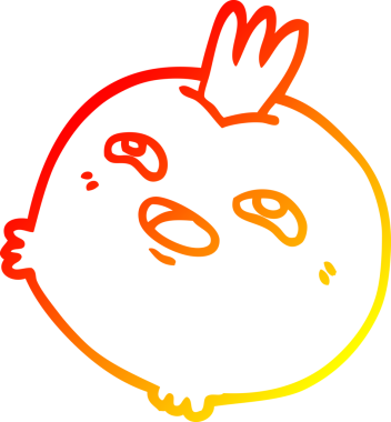 Bir insan tarafından çizilmiş mutlu bir sebze kökü çizgi çizimi.