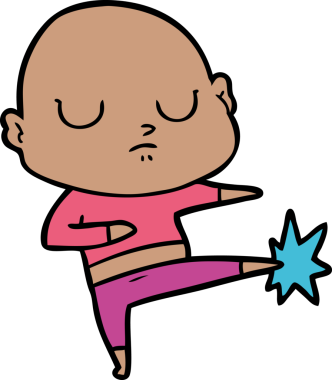 bir insan tarafından çizilmiş kel bir adam.