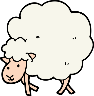 bir insan tarafından çizilmiş koyun çizgi filmi