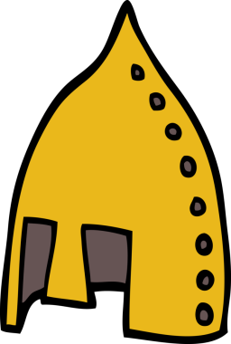 Bir insan tarafından çizilmiş karalama Viking miğferi