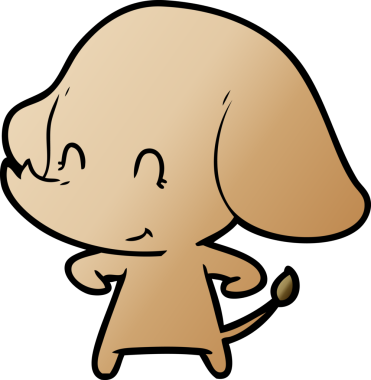 Bir insan tarafından çizilmiş şirin bir fil.