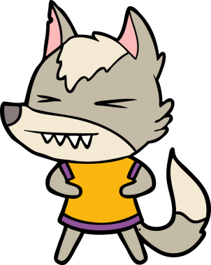 Bir insan tarafından çizilmiş kızgın kurt çizgi filmi.