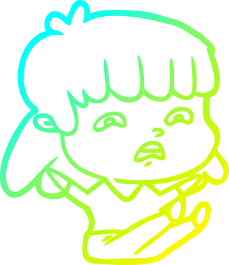 Bir insan tarafından çizilmiş endişeli bir karikatür çizimi.