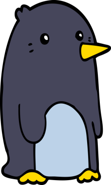 bir insan tarafından çizilmiş penguen çizgi filmi