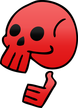 bir insan tarafından çizilmiş gölgelenmiş garip bir kafatası.