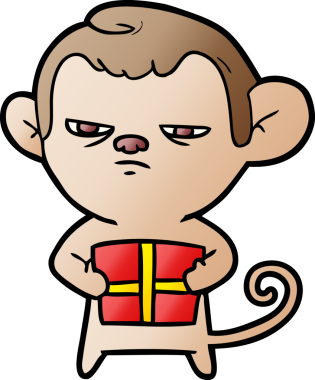 Bir insan tarafından çizilmiş çizgi maymun.