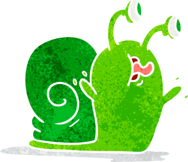 Bir insan tarafından çizilmiş sümüksü bir salyangozun serbest çizimi.