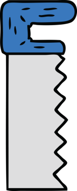 İnsan eliyle çizilmiş bir metal testerenin karalaması.