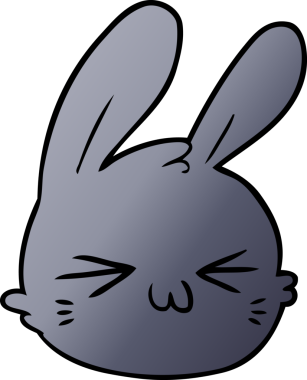 Bir insan tarafından çizilmiş tavşan yüzü.