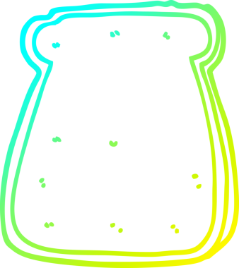 Bir insan tarafından çizilmiş bir ekmek diliminin soğuk gradyan çizimi