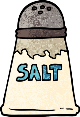 Bir insan tarafından çizilmiş grunge desenli karikatür tuz karıştırıcı.