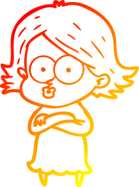 Bir insan tarafından somurtulmuş çizgi film kızı çizimi.