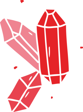 Bir insan tarafından çizilmiş kristal taşların karalamaları.