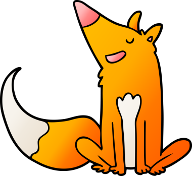 bir insan tarafından çizilmiş tilki çizgi filmi