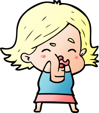 Bir insan tarafından çizilen karikatür kızı.