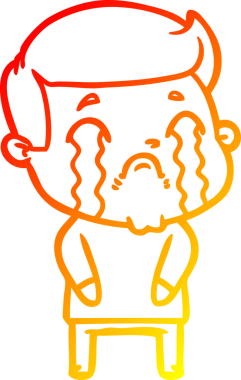 Bir insan tarafından çizilmiş ağlayan bir çizgi film karakteri çizimi.