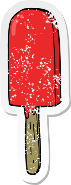 Bir insan tarafından çizilmiş bir lolipopun sıkıntılı çıkartması.