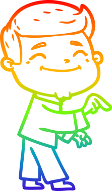 gökkuşağı gradyanı çizimi bir insan tarafından çizilmiş mutlu bir çizgi film adamı