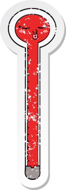 Bir insan tarafından çizilmiş karikatür termometresinin sıkıntılı etiketi.