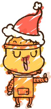 Bir insan tarafından çizilen Noel Robotu Tebeşiri