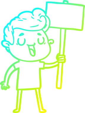 Bir insan tarafından çizilmiş mutlu bir çizgi film karakteri çizimi.