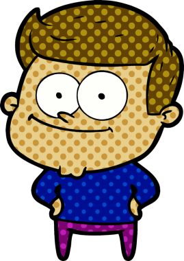 Bir insan tarafından çizilmiş mutlu bir adam.