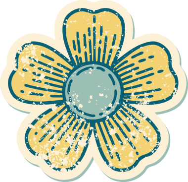 Bir insan tarafından çizilmiş bir çiçeğin sembolik dövmesi.