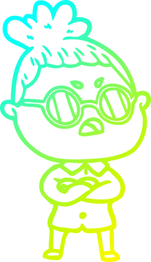 Bir insan tarafından çizilmiş bir çizgi filmin soğuk gradyan çizimi.