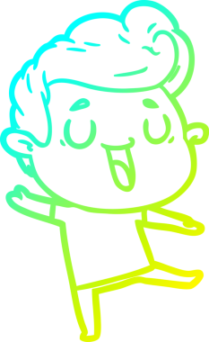 Bir insan tarafından çizilmiş mutlu bir çizgi film karakteri çizimi.