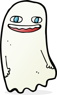Bir insan tarafından çizilmiş komik çizgi film hayaleti.