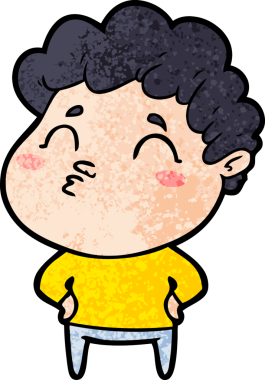 Çizgi film adamı somurtuyor Bir insan tarafından çizilmiş