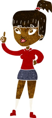 Bir insan tarafından çizilmiş bir fikri olan çekici bir kız.