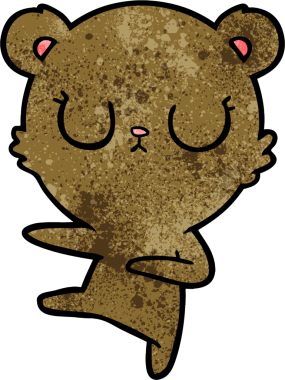 Bir insan tarafından çizilmiş barışçıl ayı yavrusu.