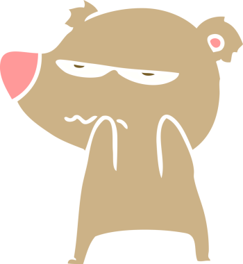 bir insan tarafından çizilmiş ayı düz renkli çizgi film.